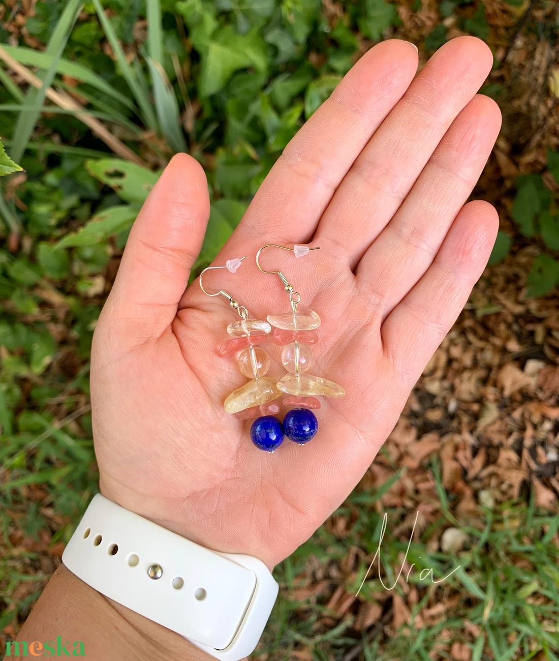 Vihar után - ásványfülbevaló - ékszer - fülbevaló - lógó fülbevaló - Meska.hu