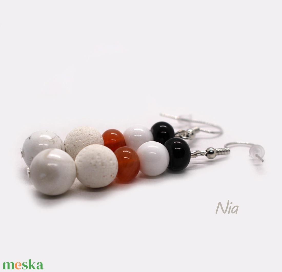 Hóember-füli - ásványfülbevaló - ékszer - fülbevaló - lógó fülbevaló - Meska.hu