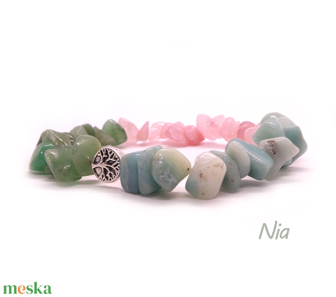 Tavasz, nyár... - ásványkarkötő életfa köztessel - ékszer - karkötő - karkötő medállal - Meska.hu