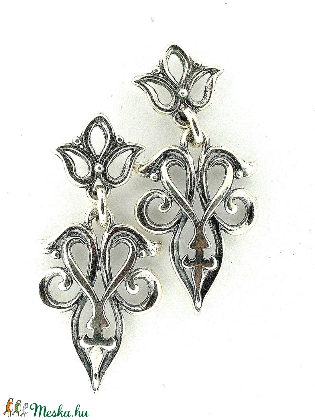Fonott tulipán fülbevaló (stiftes) -  - Meska.hu