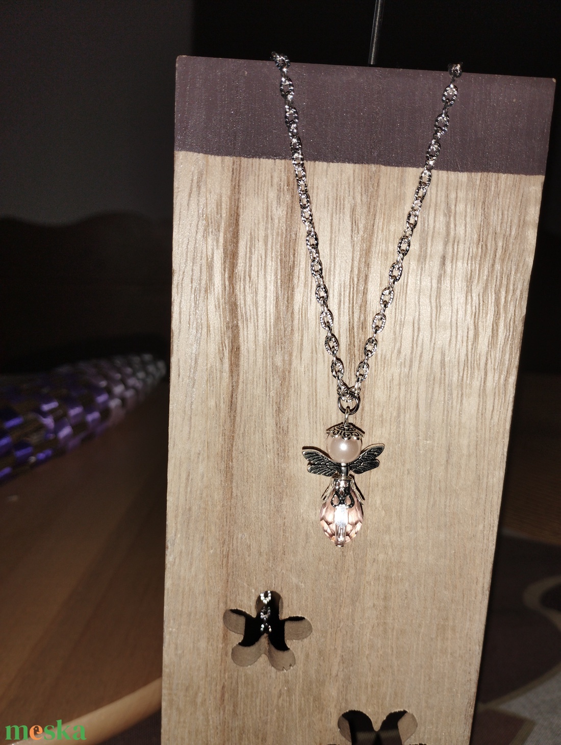 nyaklánc angyallal  - ékszer - nyaklánc - medálos nyaklánc - Meska.hu