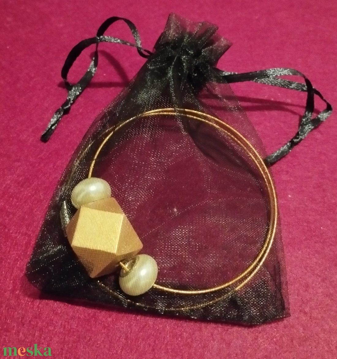 Geometria mintás merev lánc lámpagyöngyökkel  - ékszer - nyaklánc - medál - Meska.hu