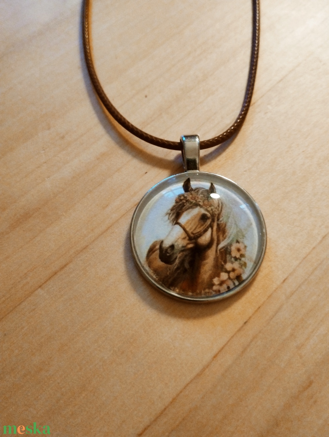 Lovas üveg lencsés nyaklánc  - ékszer - nyaklánc - medál - Meska.hu