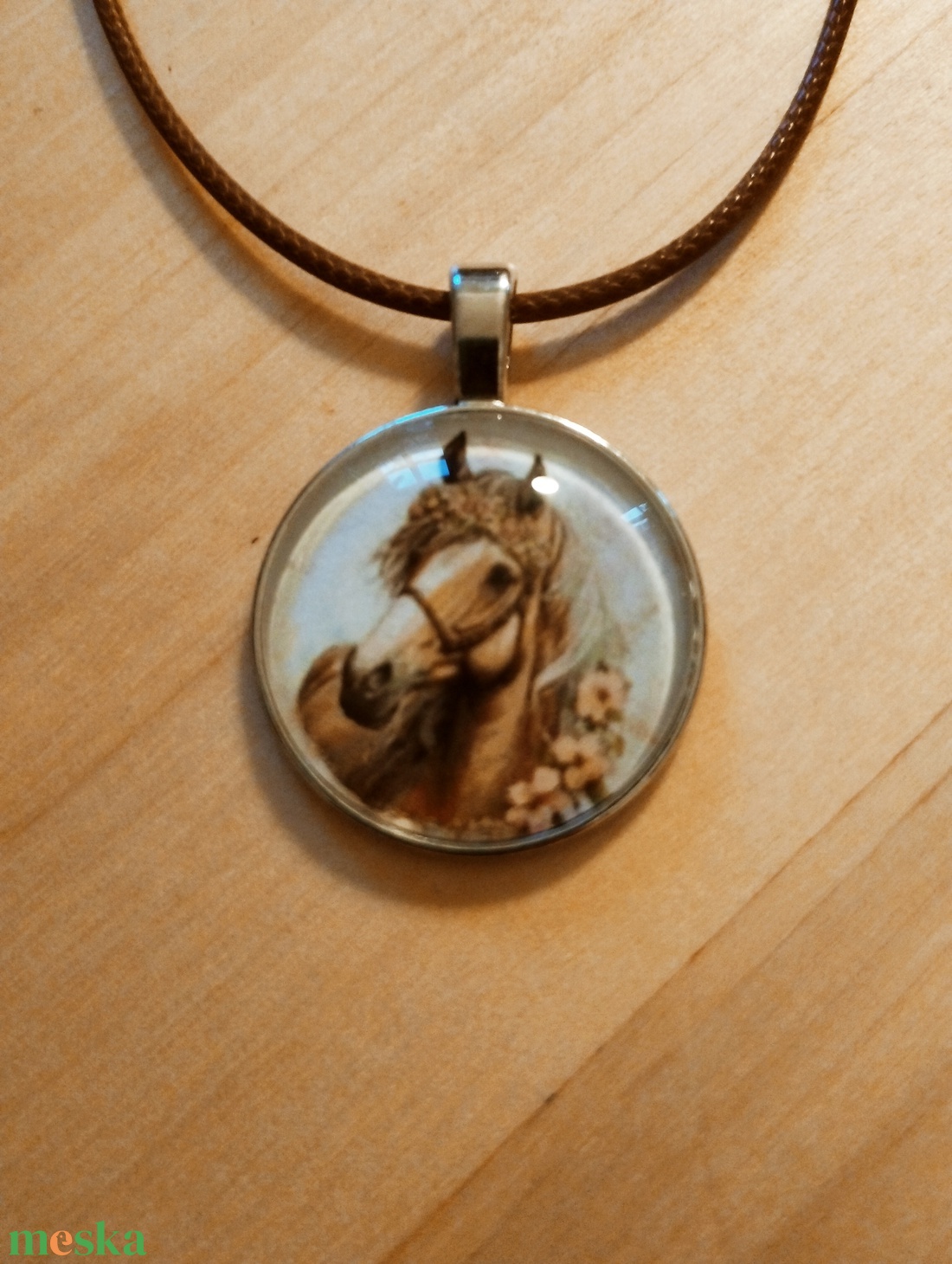 Lovas üveg lencsés nyaklánc  - ékszer - nyaklánc - medál - Meska.hu