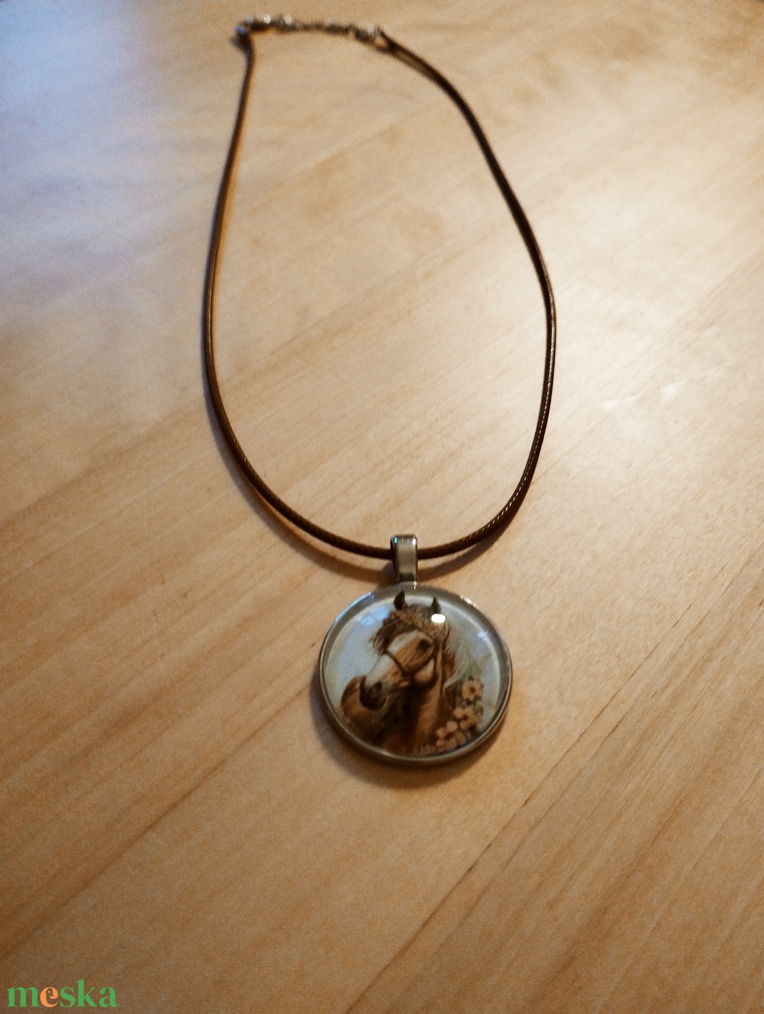 Lovas üveg lencsés nyaklánc  - ékszer - nyaklánc - medál - Meska.hu