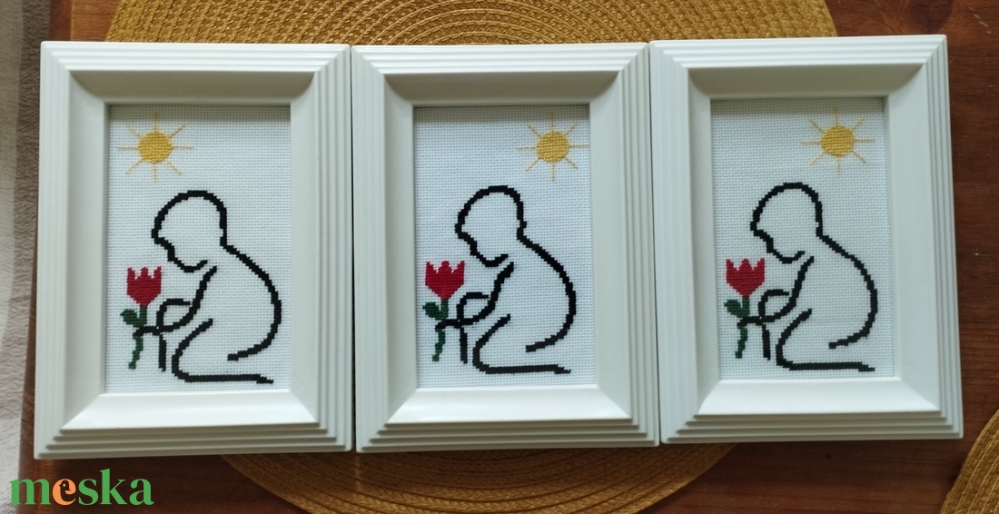 Keresztszemes egyvonalas kép   - művészet - textilkép - keresztszemes - Meska.hu