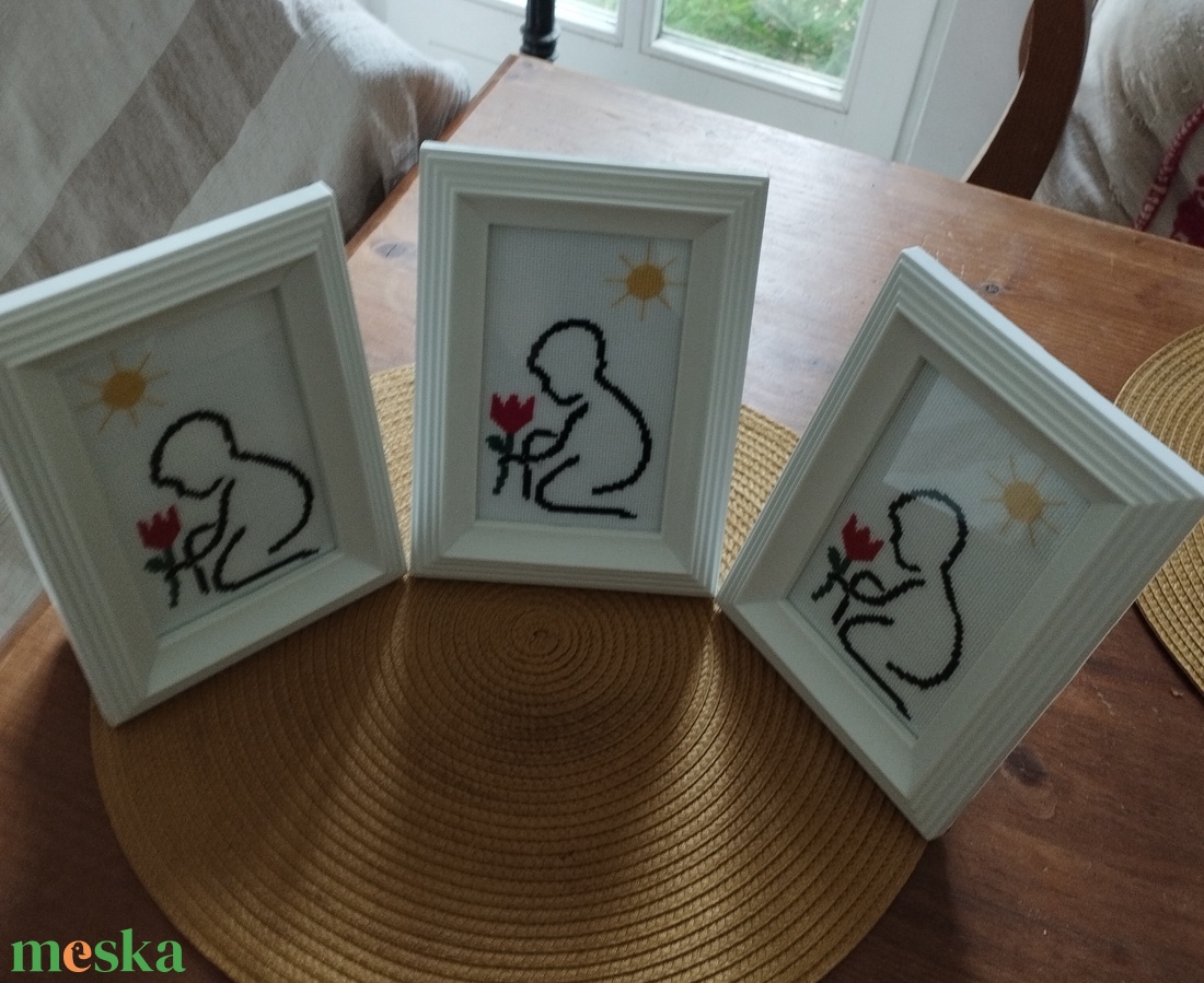 Keresztszemes egyvonalas kép   - művészet - textilkép - keresztszemes - Meska.hu