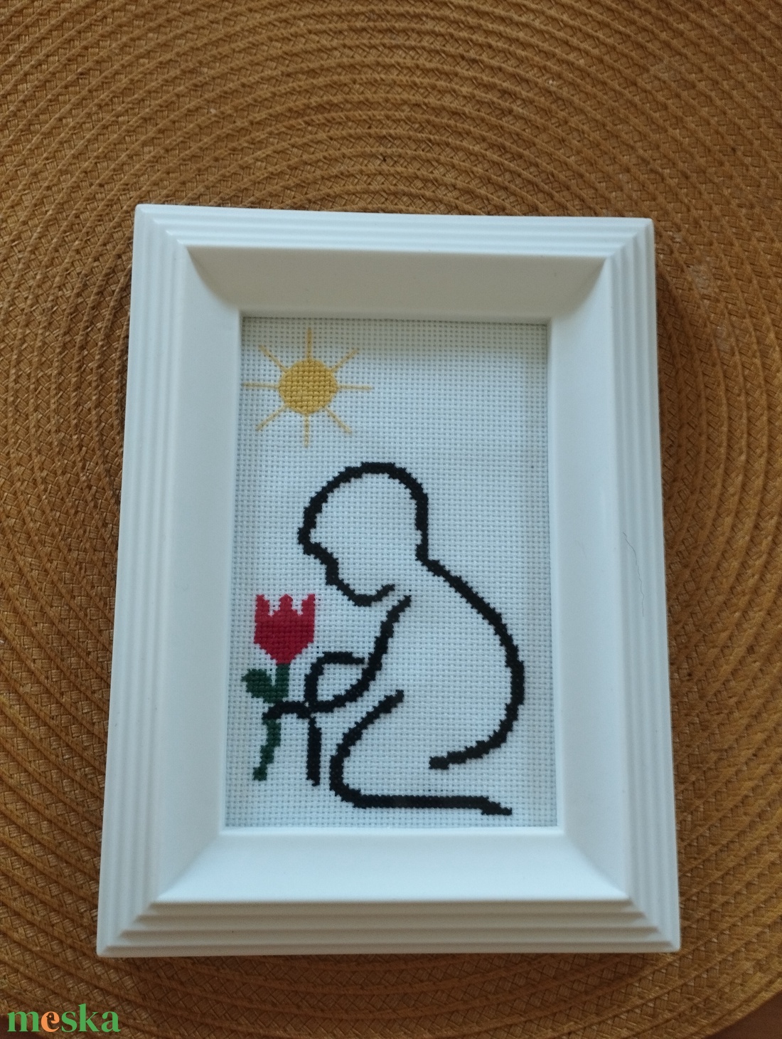 Keresztszemes egyvonalas kép   - művészet - textilkép - keresztszemes - Meska.hu