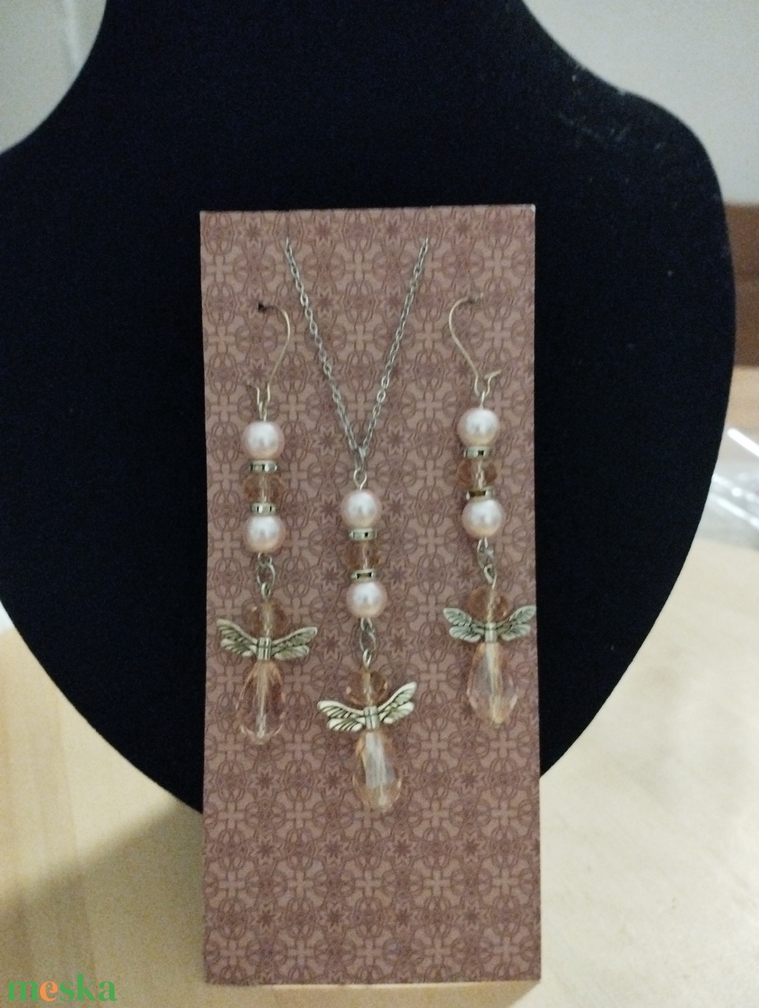 Angyal szett, nyaklánc fülbevalóval - ékszer - nyaklánc - medál - Meska.hu