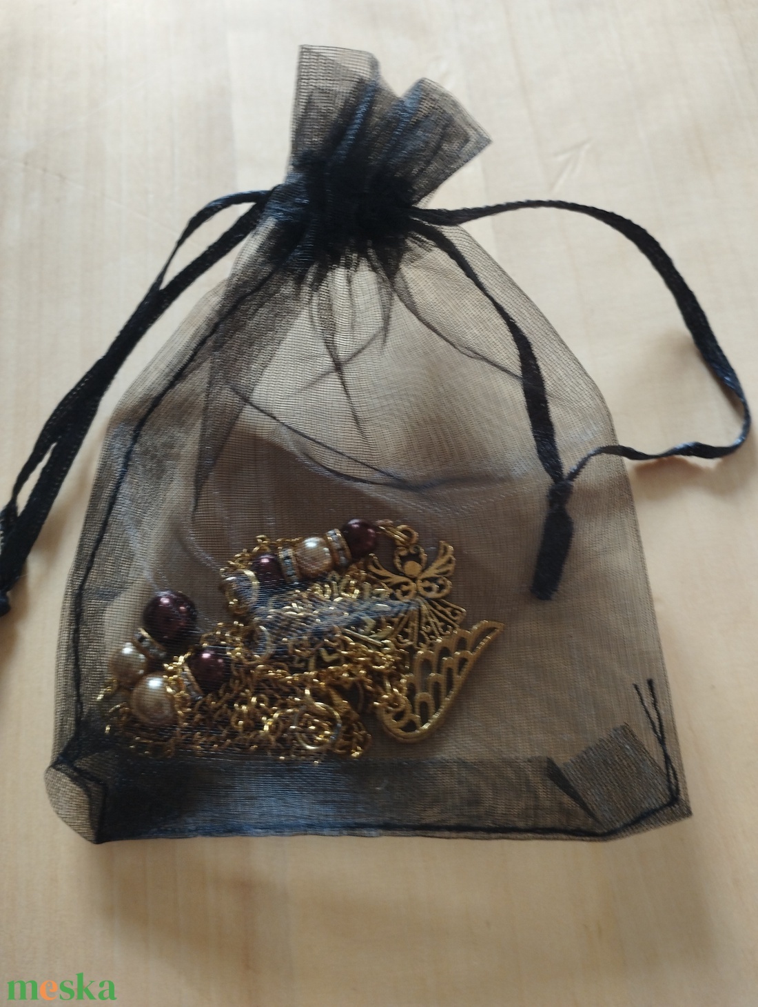 Angyal medálos karácsonyi nyaklánc  - ékszer - nyaklánc - medál - Meska.hu