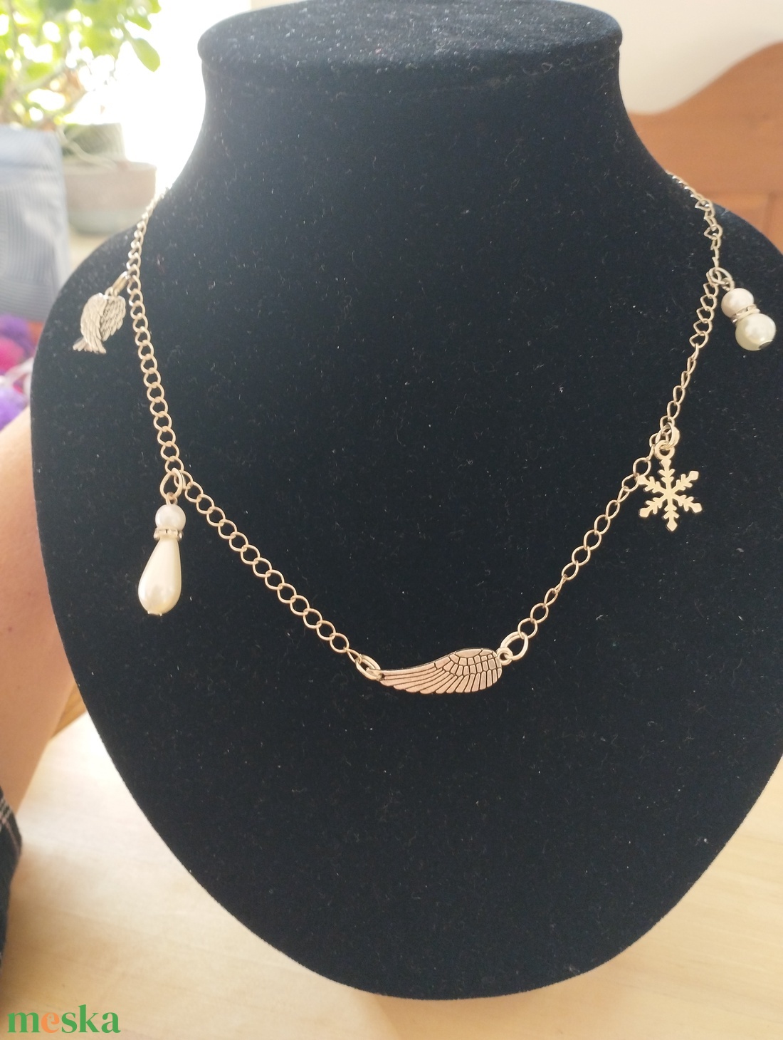 Angyalszárny medálos karácsonyi nyaklánc  - ékszer - nyaklánc - medál - Meska.hu