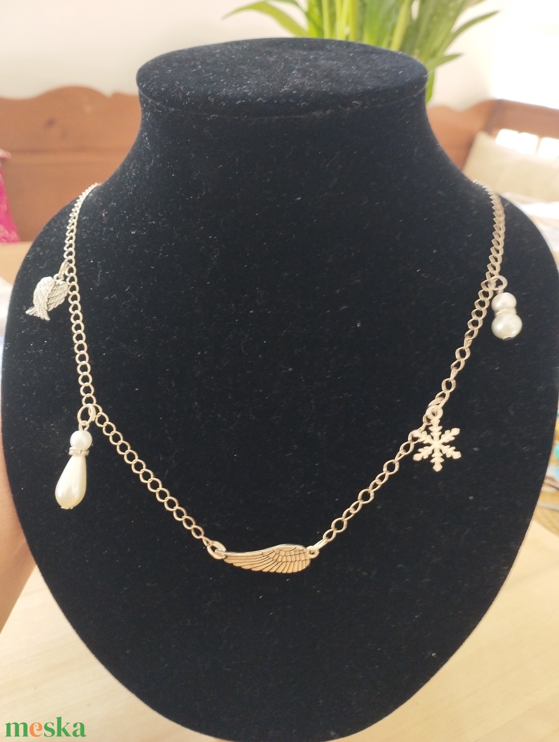 Angyalszárny medálos karácsonyi nyaklánc  - ékszer - nyaklánc - medál - Meska.hu