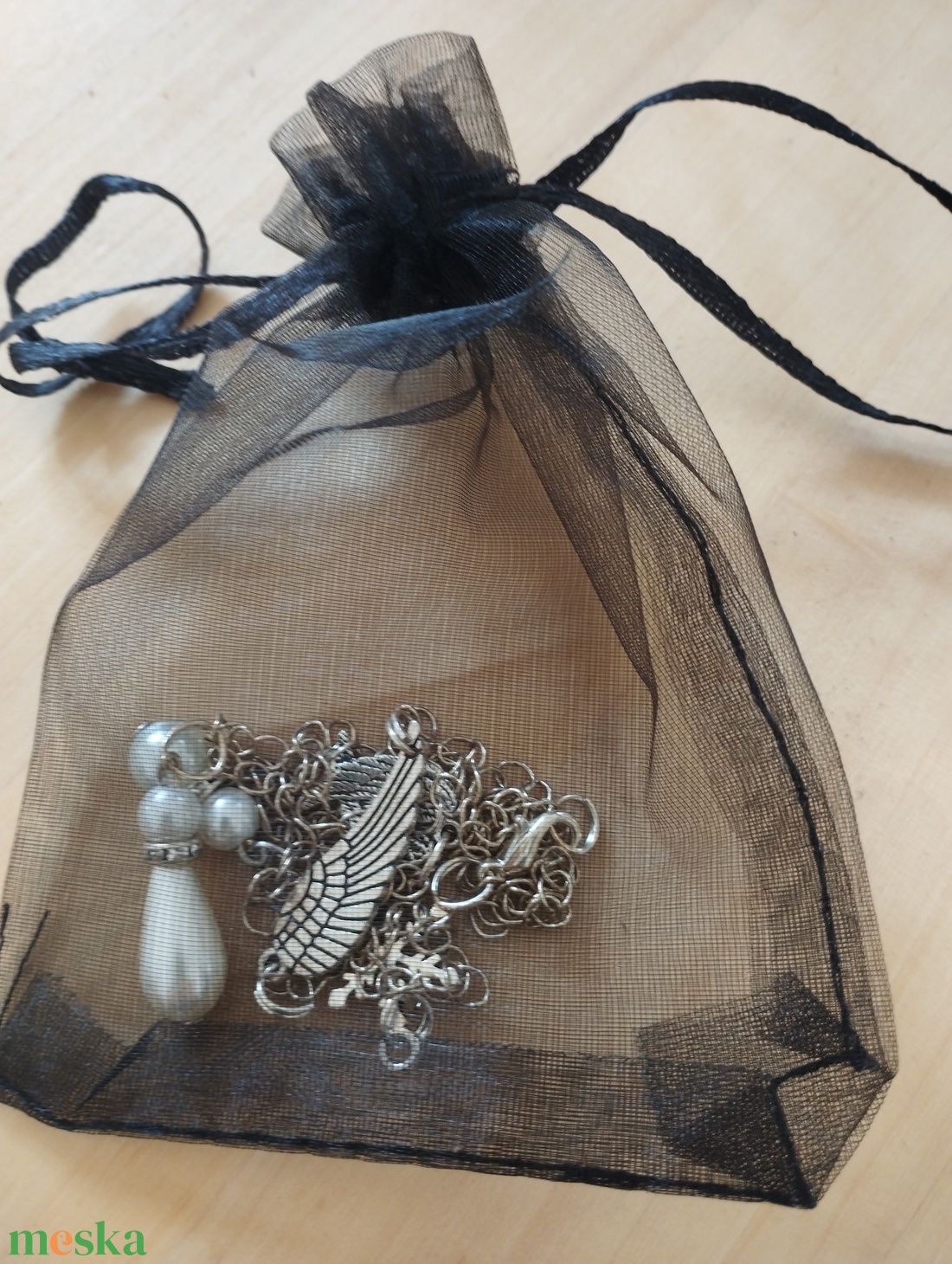 Angyalszárny medálos karácsonyi nyaklánc  - ékszer - nyaklánc - medál - Meska.hu