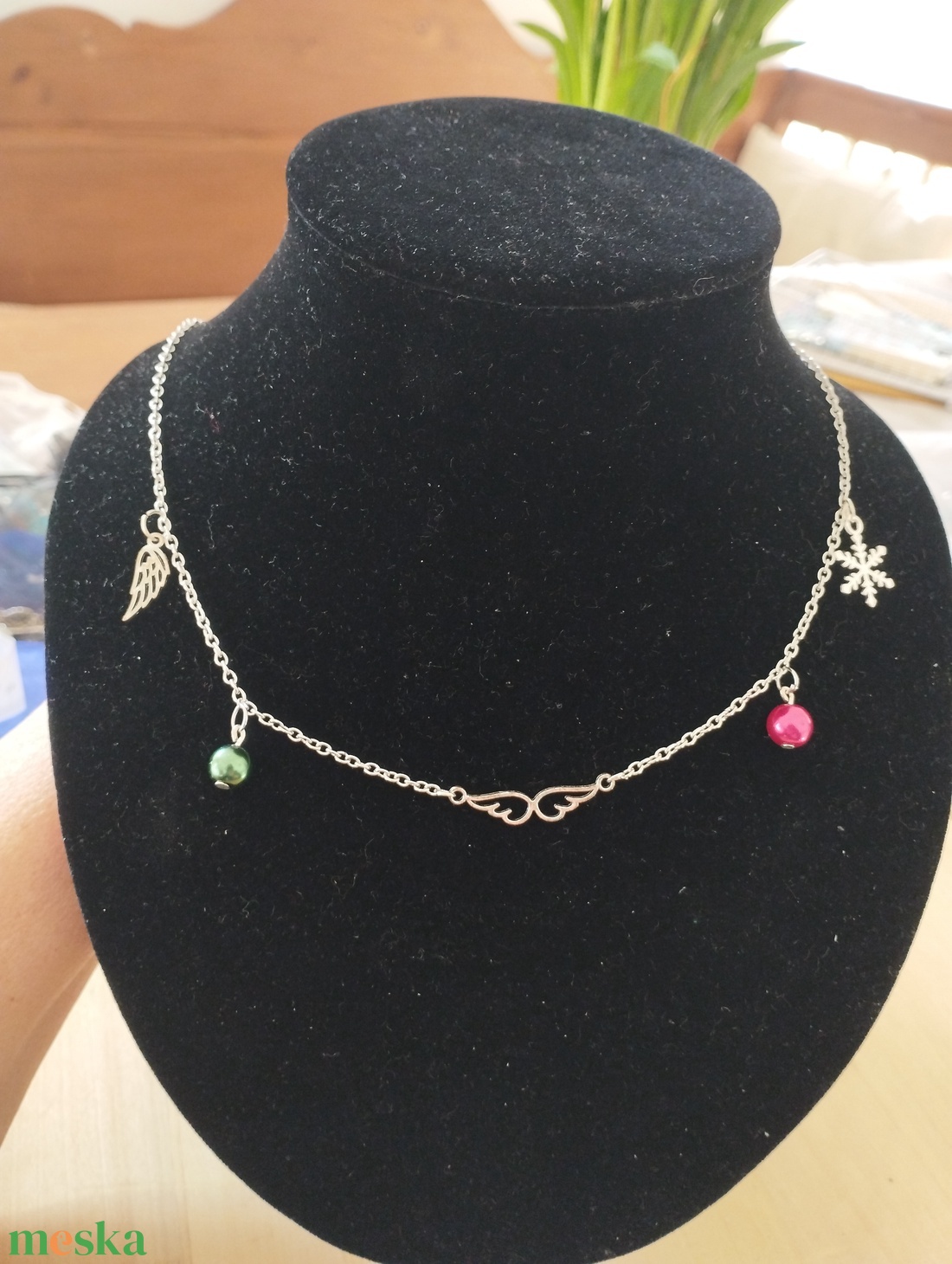 Angyalszárny medálos karácsonyi nyaklánc  - ékszer - nyaklánc - medál - Meska.hu