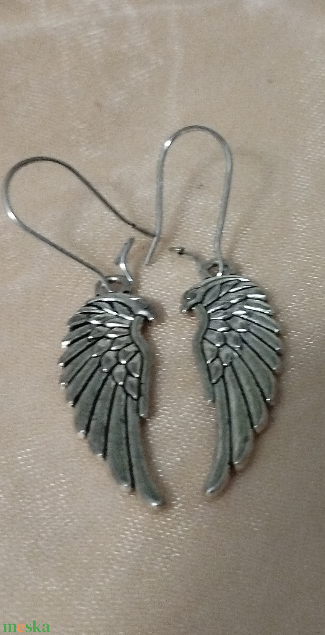 fülbevaló angyalszárny fityegővel  - ékszer - fülbevaló - fülékszer - Meska.hu