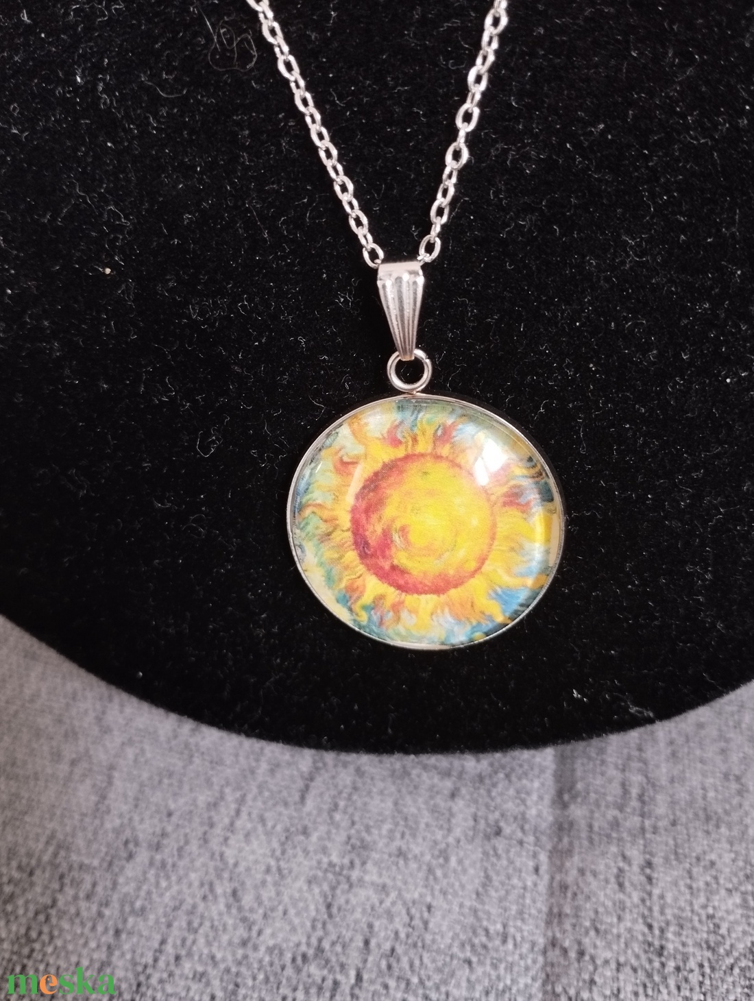 Üveg lencsés, orvosi acél nyaklánc Van Gogh motívummal - ékszer - nyaklánc - medálos nyaklánc - Meska.hu Üveg lencsés, orvosi acél nyaklánc Van Gogh motívummal - ékszer - nyaklánc - medálos nyaklánc - Meska.hu