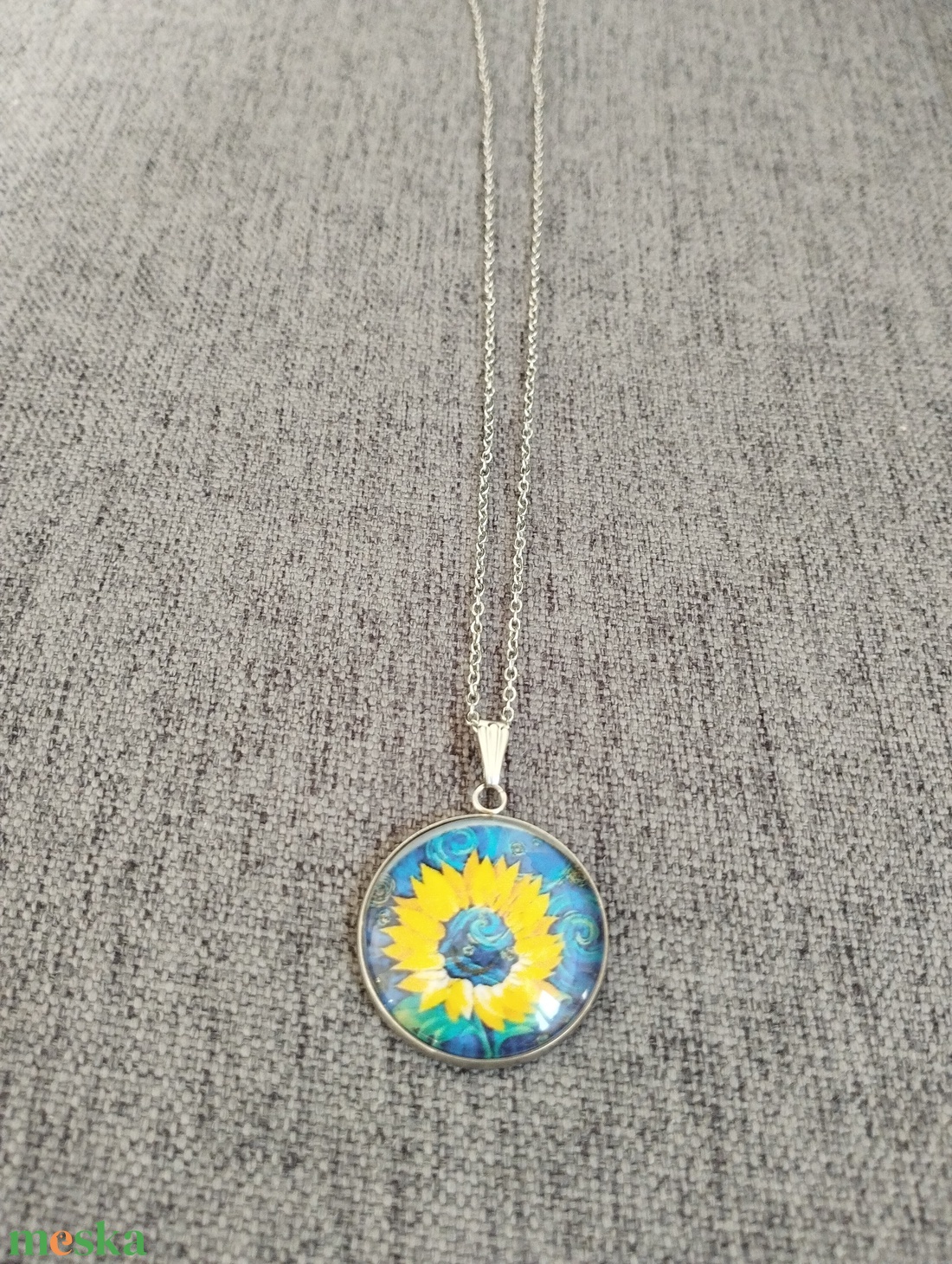 Üveg lencsés, orvosi acél nyaklánc Van Gogh motívummal - ékszer - nyaklánc - medálos nyaklánc - Meska.hu Üveg lencsés, orvosi acél nyaklánc Van Gogh motívummal - ékszer - nyaklánc - medálos nyaklánc - Meska.hu