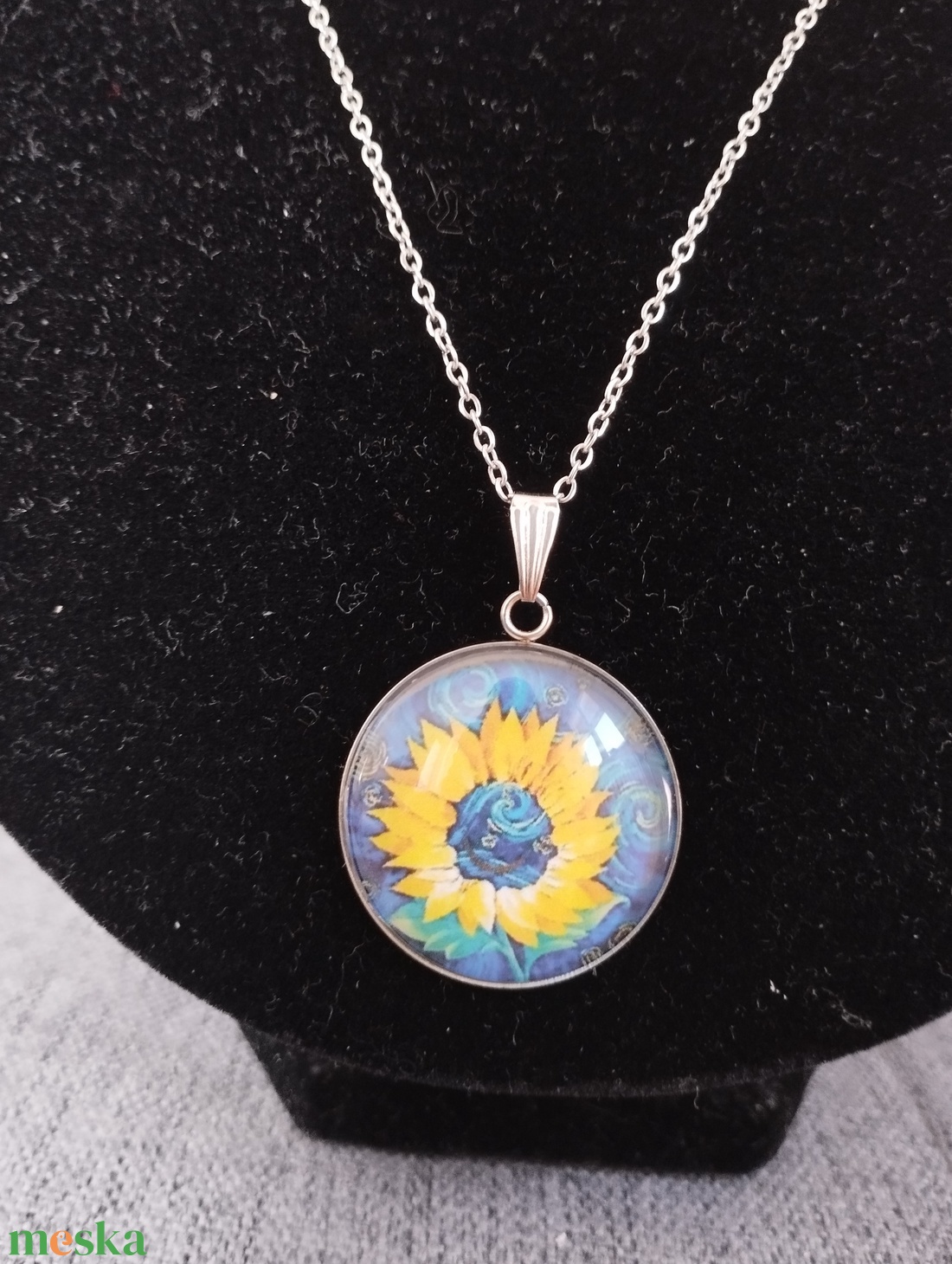 Üveg lencsés, orvosi acél nyaklánc Van Gogh motívummal - ékszer - nyaklánc - medálos nyaklánc - Meska.hu Üveg lencsés, orvosi acél nyaklánc Van Gogh motívummal - ékszer - nyaklánc - medálos nyaklánc - Meska.hu