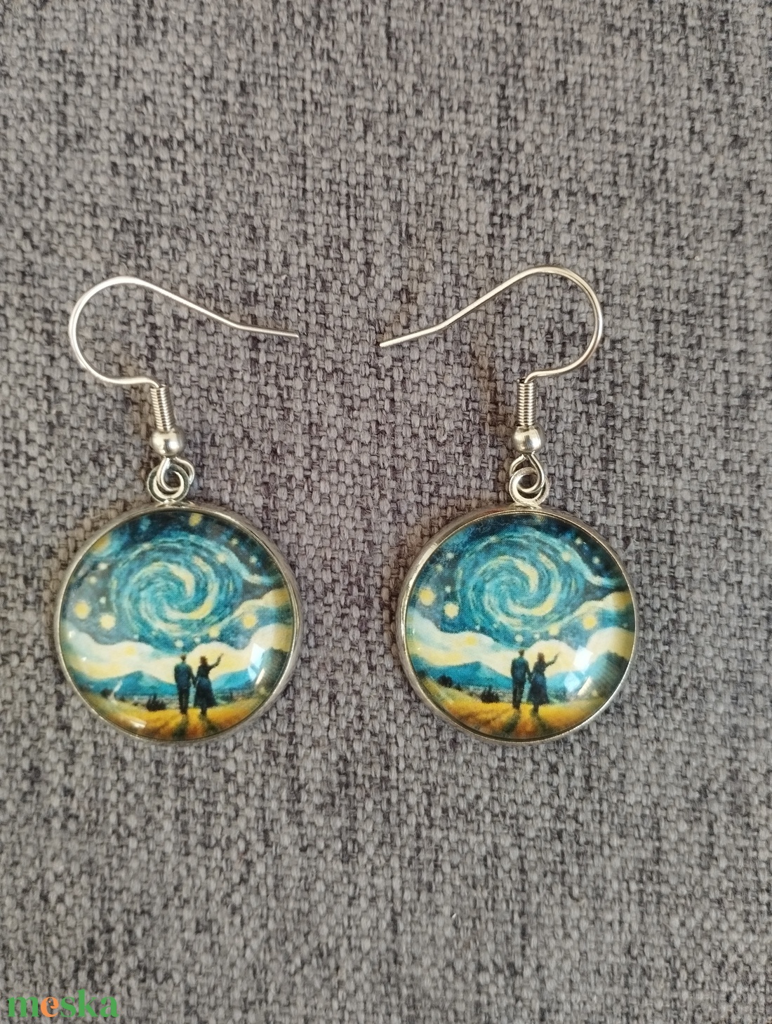 Van Gogh ihlette fülbevaló orvosi acél szerelékkel - ékszer - fülbevaló - lógós kerek fülbevaló - Meska.hu Van Gogh ihlette fülbevaló orvosi acél szerelékkel - ékszer - fülbevaló - lógós kerek fülbevaló - Meska.hu