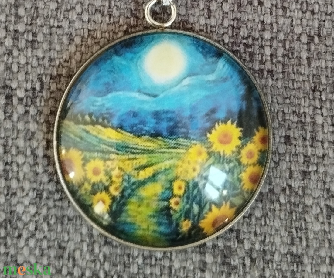 Üveg lencsés, orvosi acél nyaklánc Van Gogh motívummal - ékszer - nyaklánc - medálos nyaklánc - Meska.hu Üveg lencsés, orvosi acél nyaklánc Van Gogh motívummal - ékszer - nyaklánc - medálos nyaklánc - Meska.hu