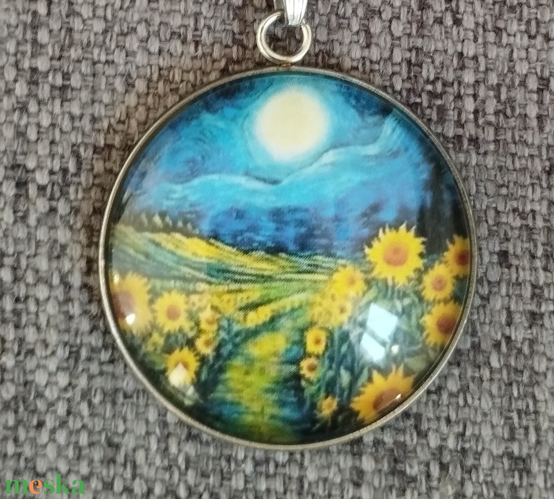Van Gogh ihlette üveg lencsés, orvosi acél nyaklánc és fülbevaló szett - ékszer - nyaklánc - medálos nyaklánc - Meska.hu Van Gogh ihlette üveg lencsés, orvosi acél nyaklánc és fülbevaló szett - ékszer - nyaklánc - medálos nyaklánc - Meska.hu