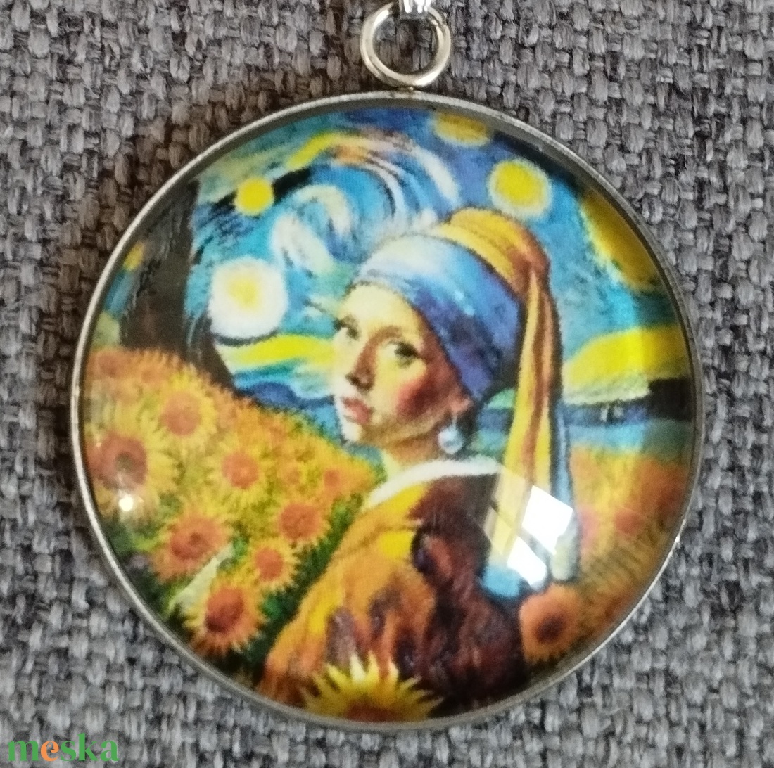 Üveg lencsés, orvosi acél nyaklánc Van Gogh és Vermeer motívummal - ékszer - nyaklánc - medálos nyaklánc - Meska.hu Üveg lencsés, orvosi acél nyaklánc Van Gogh és Vermeer motívummal - ékszer - nyaklánc - medálos nyaklánc - Meska.hu