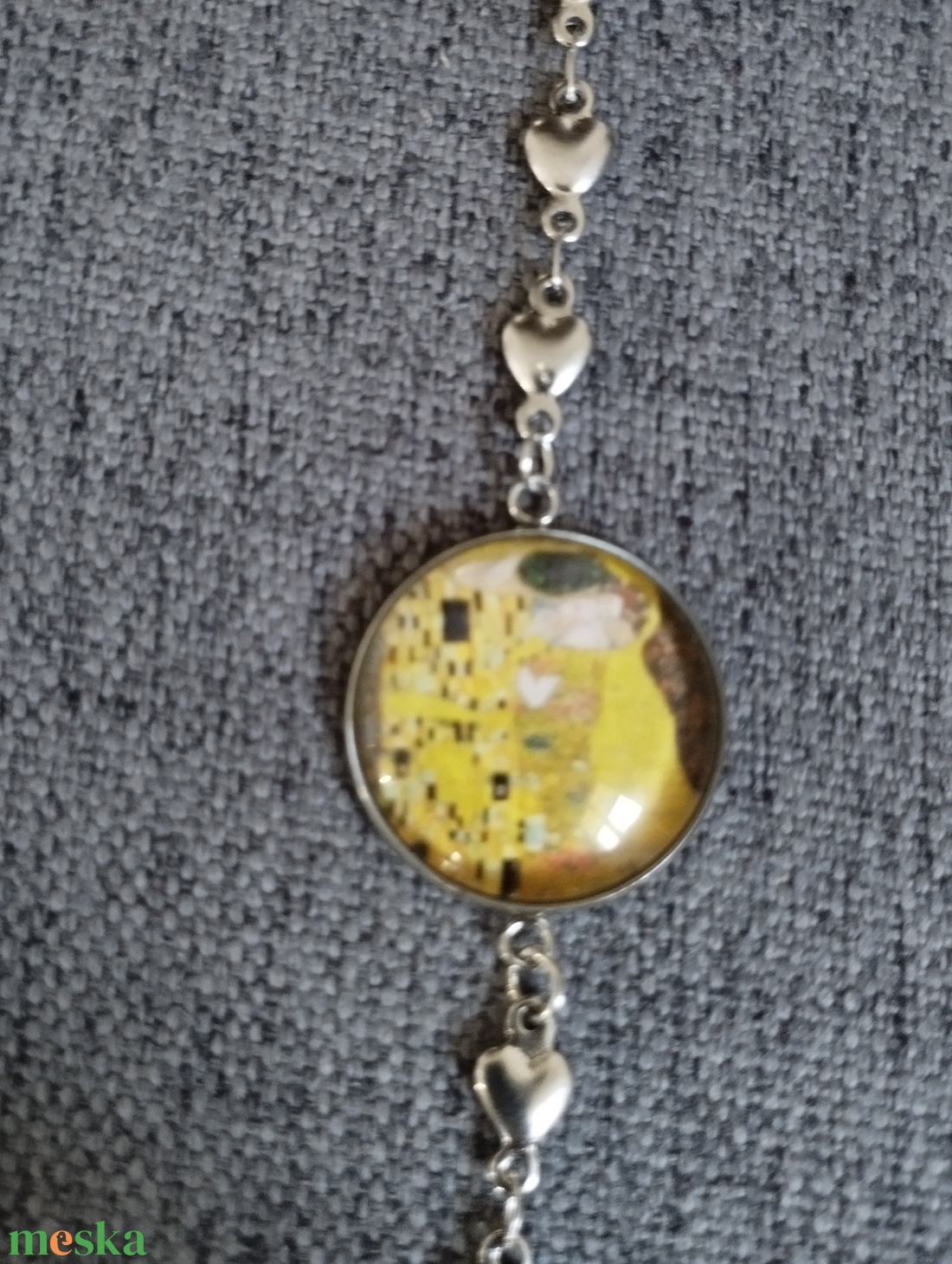 Klimt ihlette üveg lencsés, orvosi acél karkötő - ékszer - karkötő - karkötő medállal - Meska.hu Klimt ihlette üveg lencsés, orvosi acél karkötő - ékszer - karkötő - karkötő medállal - Meska.hu