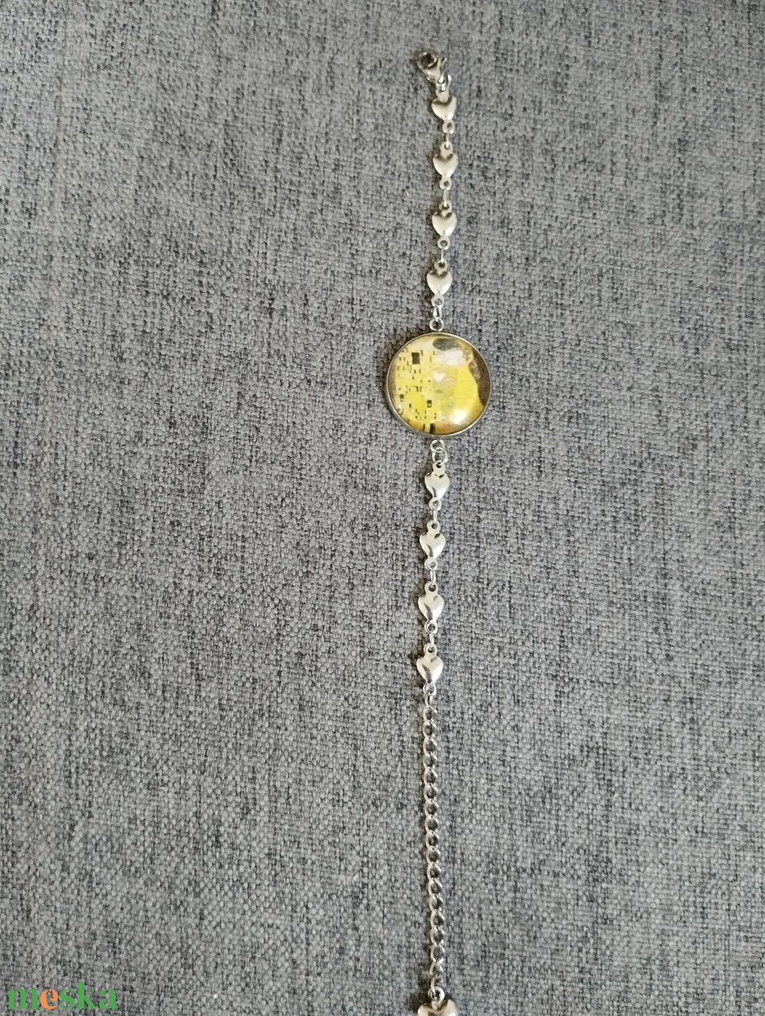 Klimt ihlette üveg lencsés, orvosi acél karkötő - ékszer - karkötő - karkötő medállal - Meska.hu Klimt ihlette üveg lencsés, orvosi acél karkötő - ékszer - karkötő - karkötő medállal - Meska.hu