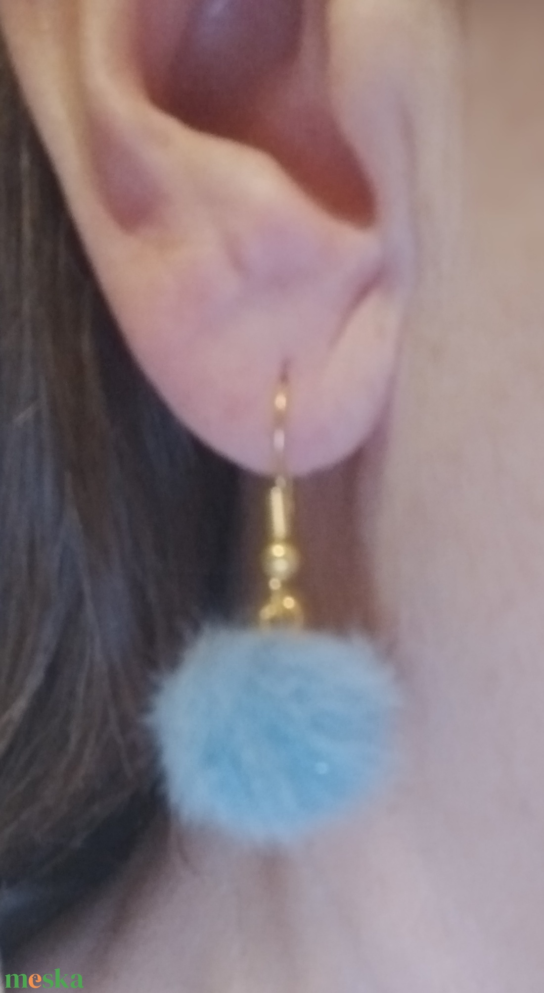 Pompon fülbevaló - ékszer - fülbevaló - lógós kerek fülbevaló - Meska.hu Pompon fülbevaló - ékszer - fülbevaló - lógós kerek fülbevaló - Meska.hu