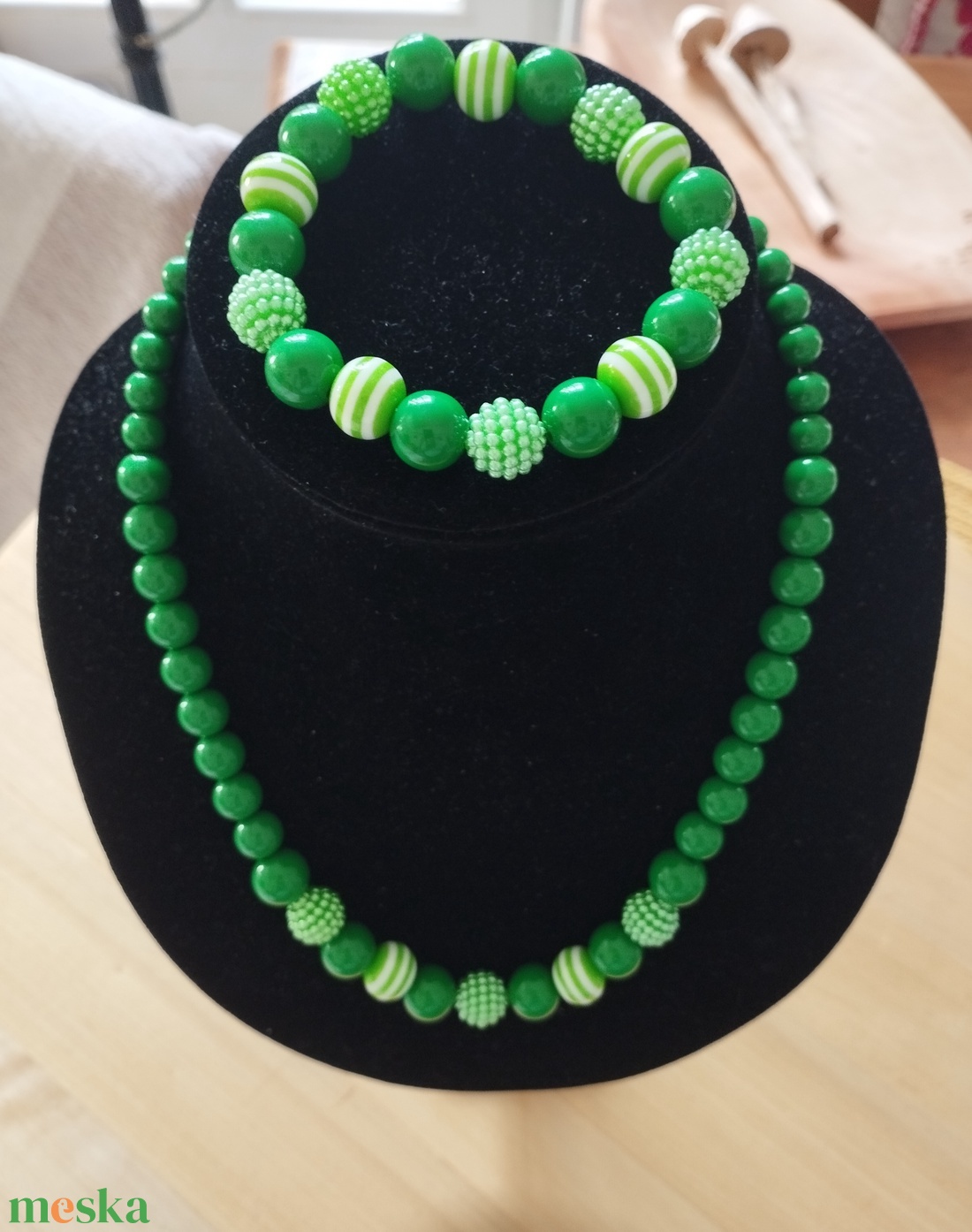 Nyaklánc, karkötő szett  - ékszer - nyaklánc - gyöngyös nyaklánc - Meska.hu