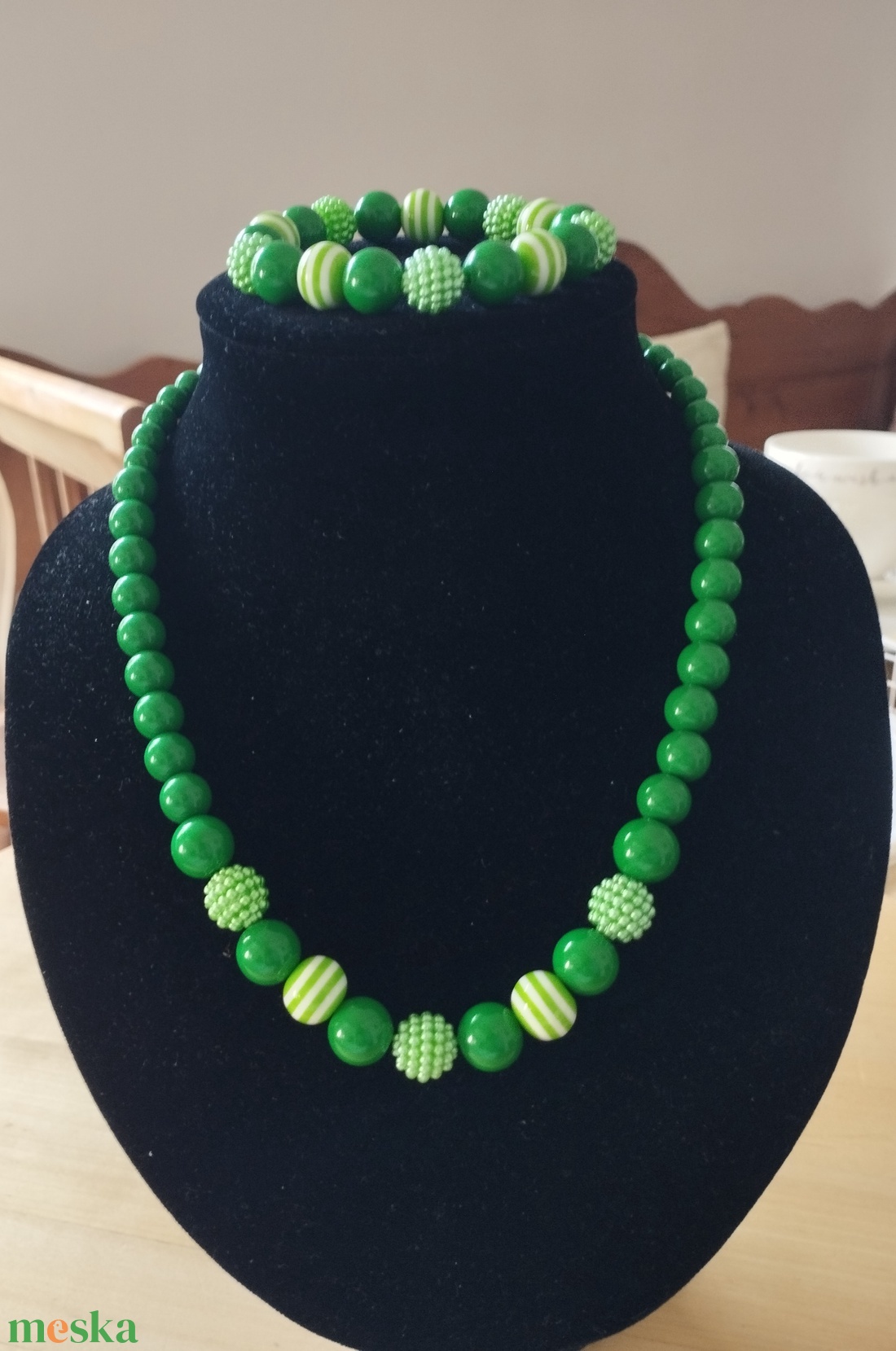 Nyaklánc, karkötő szett  - ékszer - nyaklánc - gyöngyös nyaklánc - Meska.hu