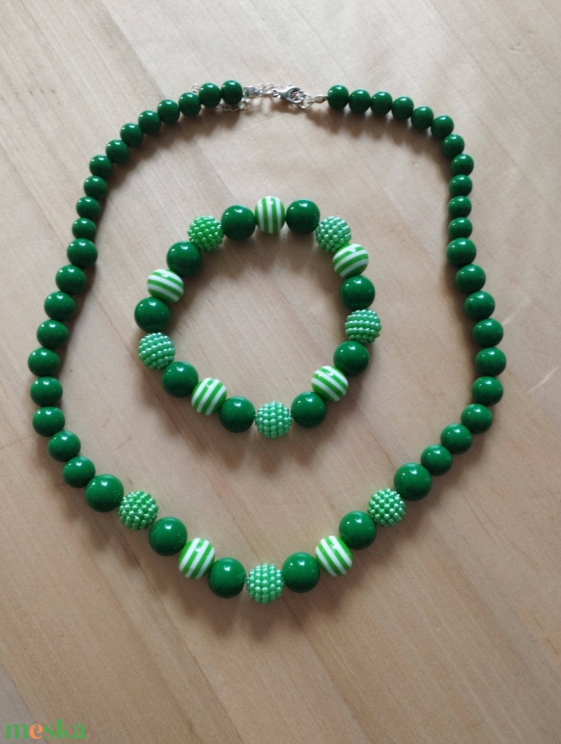 Nyaklánc, karkötő szett  - ékszer - nyaklánc - gyöngyös nyaklánc - Meska.hu