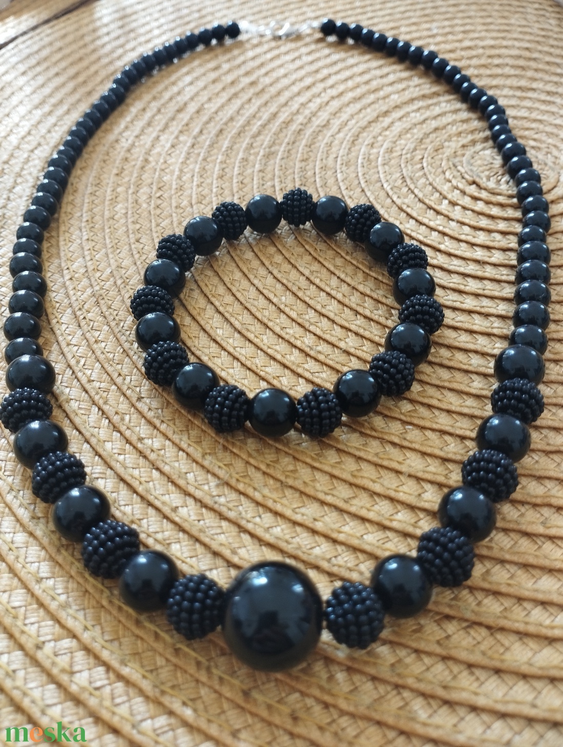 Nyaklánc, karkötő szett  - ékszer - nyaklánc - gyöngyös nyaklánc - Meska.hu