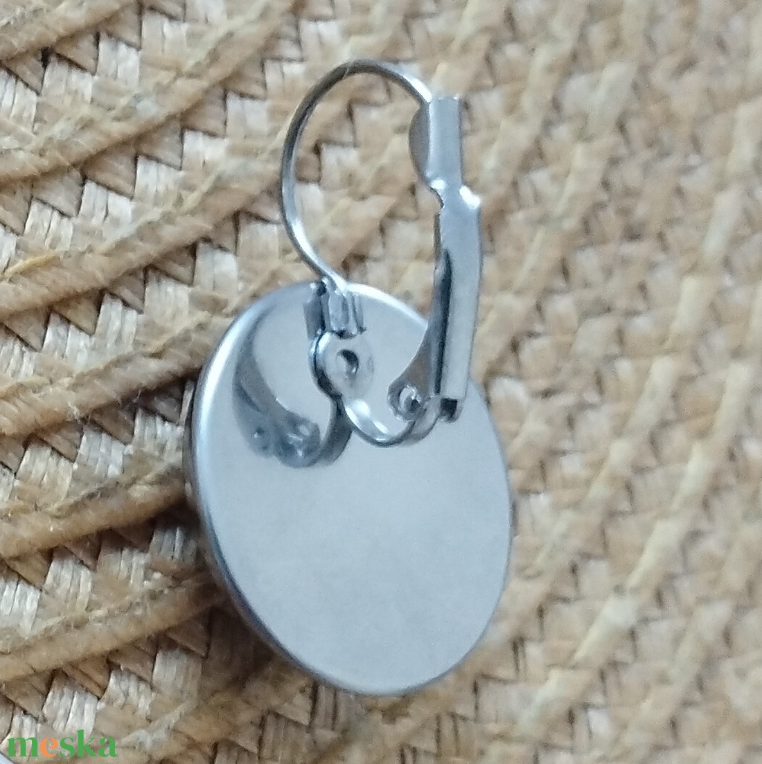 üveg lencsés fülbevaló levendula motívummal  - ékszer - ékszerszett - Meska.hu