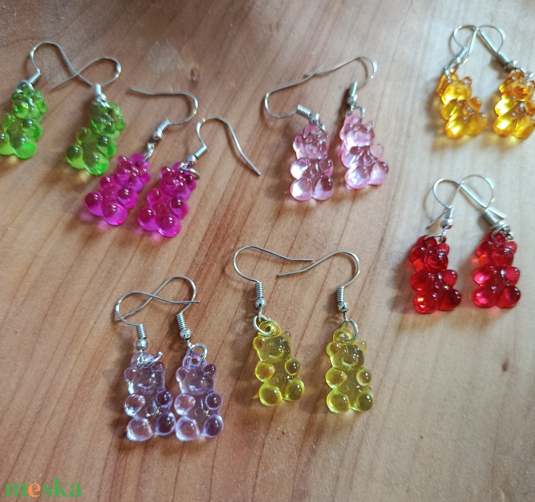 Gumimacis  fülbevaló - ékszer - nyaklánc - medálos nyaklánc - Meska.hu