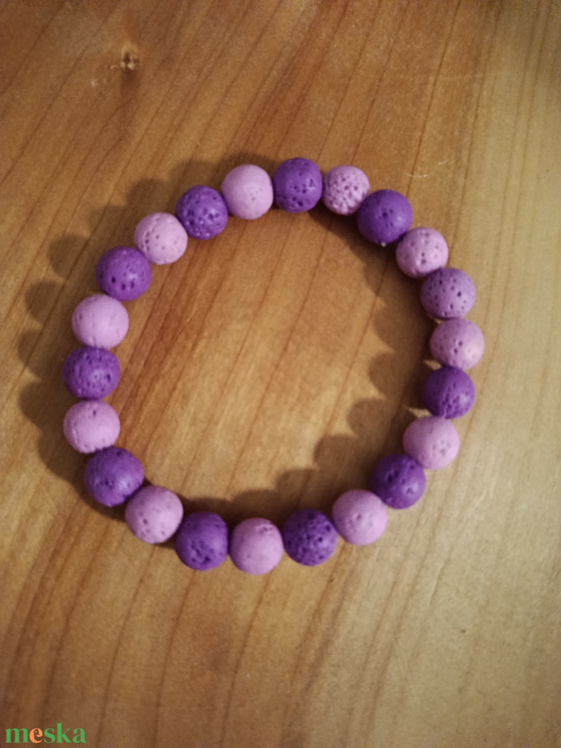 Láva kő gyöngy karkötő  - ékszer - karkötő - gyöngyös karkötő - Meska.hu