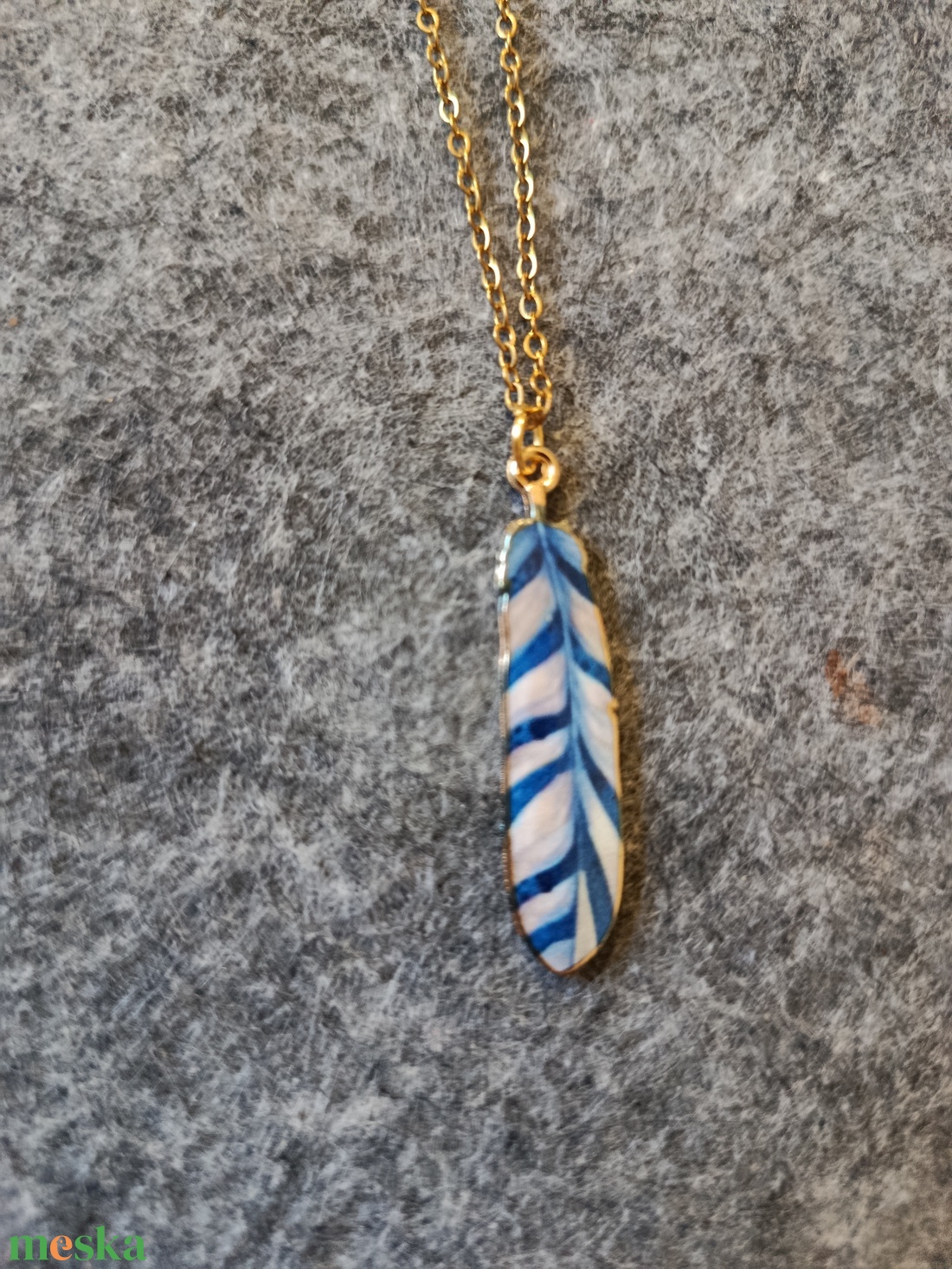  Orvosi acél lánc toll charmmal  - ékszer - nyaklánc - medál - Meska.hu