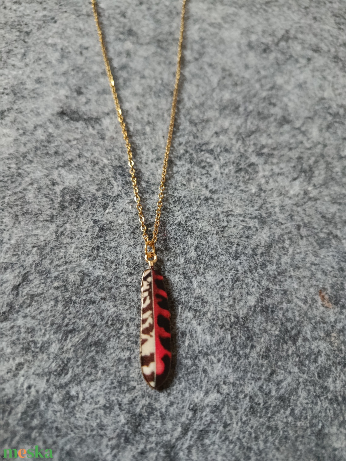  Orvosi acél lánc toll charmmal  - ékszer - nyaklánc - medál - Meska.hu