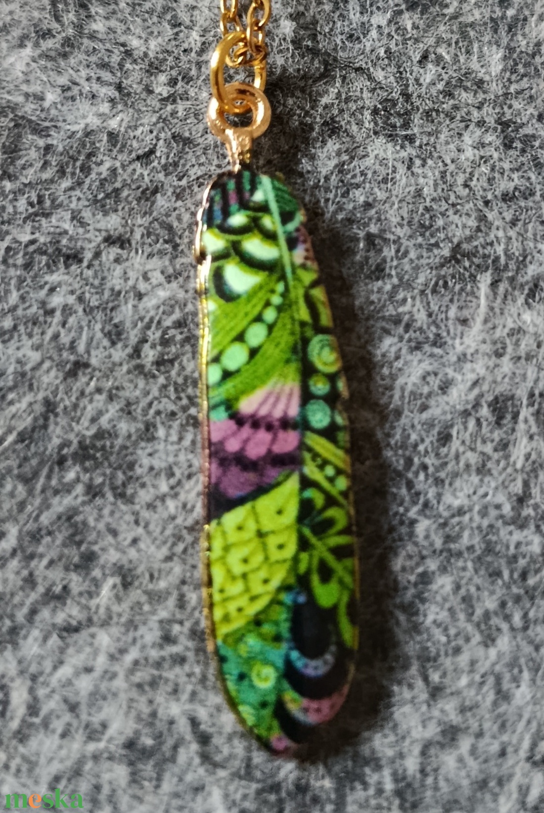  Orvosi acél lánc toll charmmal  - ékszer - nyaklánc - medál - Meska.hu