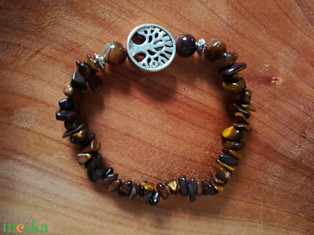 karkötő tigris szem ásványból   - ékszer - karkötő - gyöngyös karkötő - Meska.hu