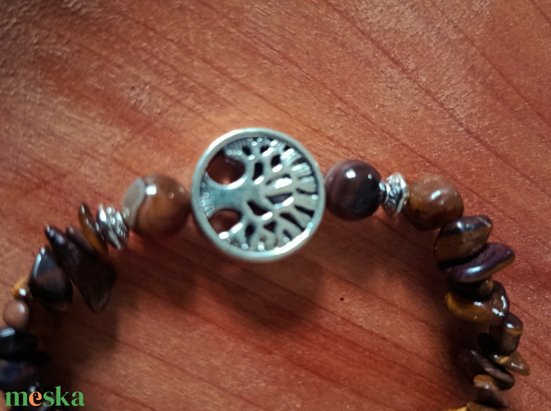 karkötő tigris szem ásványból   - ékszer - karkötő - gyöngyös karkötő - Meska.hu