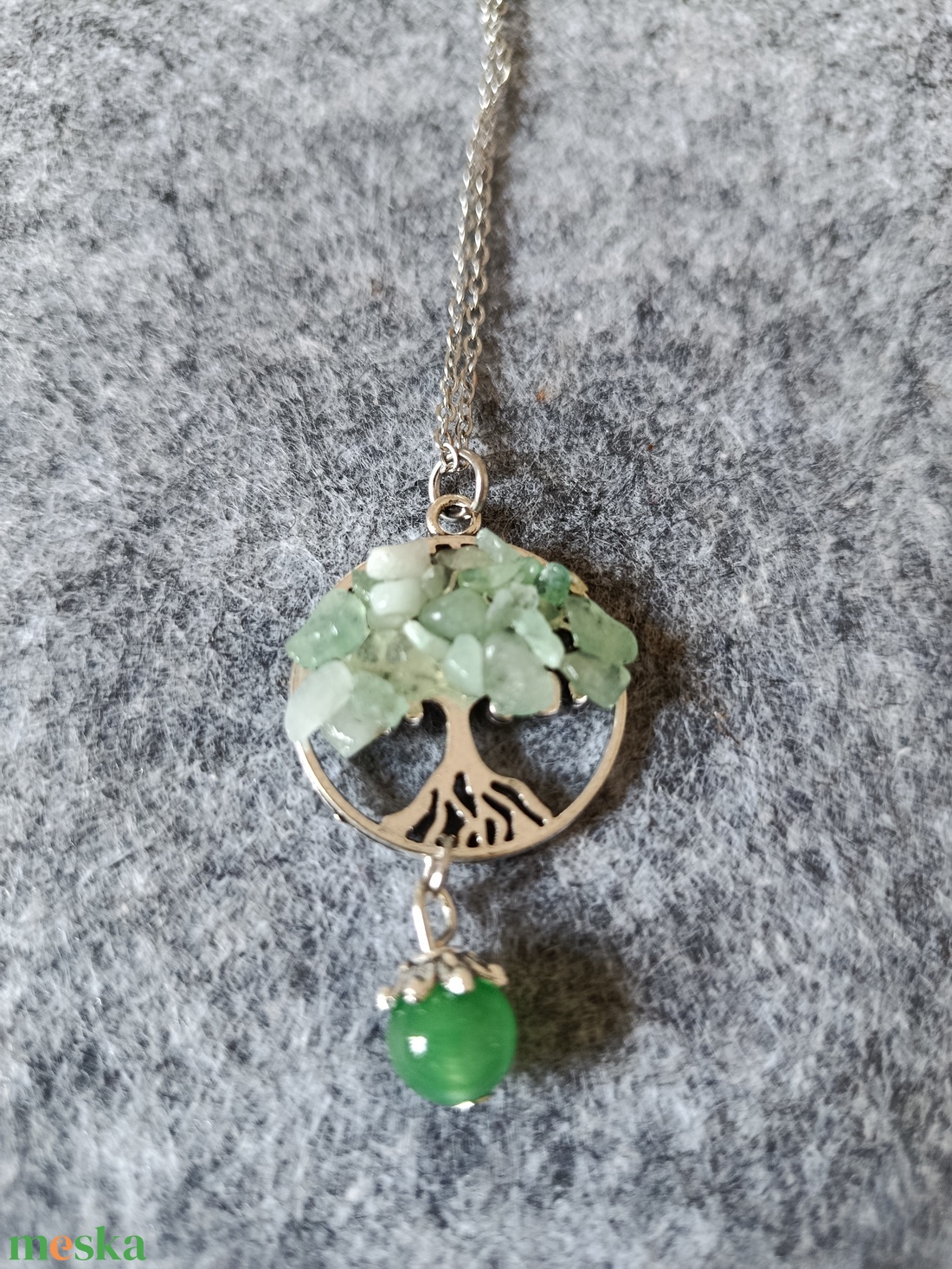 Életfa medál lápis lazurit ásvánnyal orvosi acél lánccal  - ékszer - nyaklánc - medálos nyaklánc - Meska.hu