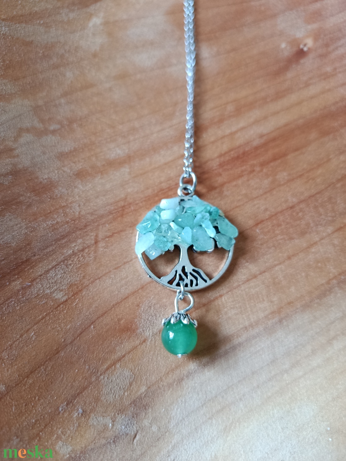 Életfa medál lápis lazurit ásvánnyal orvosi acél lánccal  - ékszer - nyaklánc - medálos nyaklánc - Meska.hu