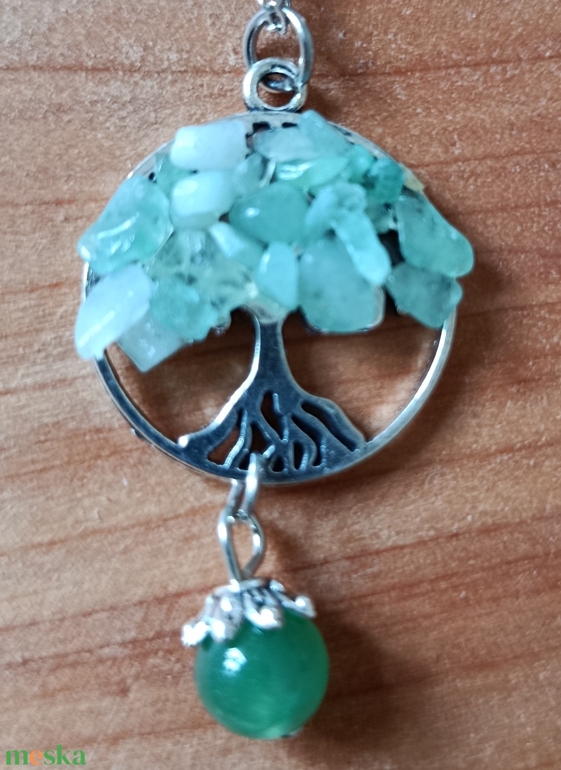 Életfa medál lápis lazurit ásvánnyal orvosi acél lánccal  - ékszer - nyaklánc - medálos nyaklánc - Meska.hu