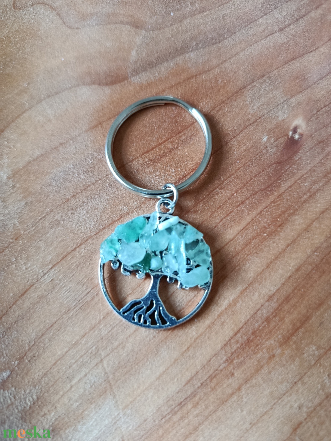 Kulcstartó életfa medál aventurin ásvánnyal  - táska & tok - kulcstartó & táskadísz - kulcstartó - Meska.hu