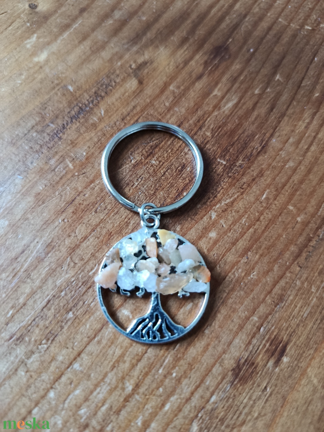 Kulcstartó életfa medál jáde ásvánnyal  - táska & tok - kulcstartó & táskadísz - kulcstartó - Meska.hu