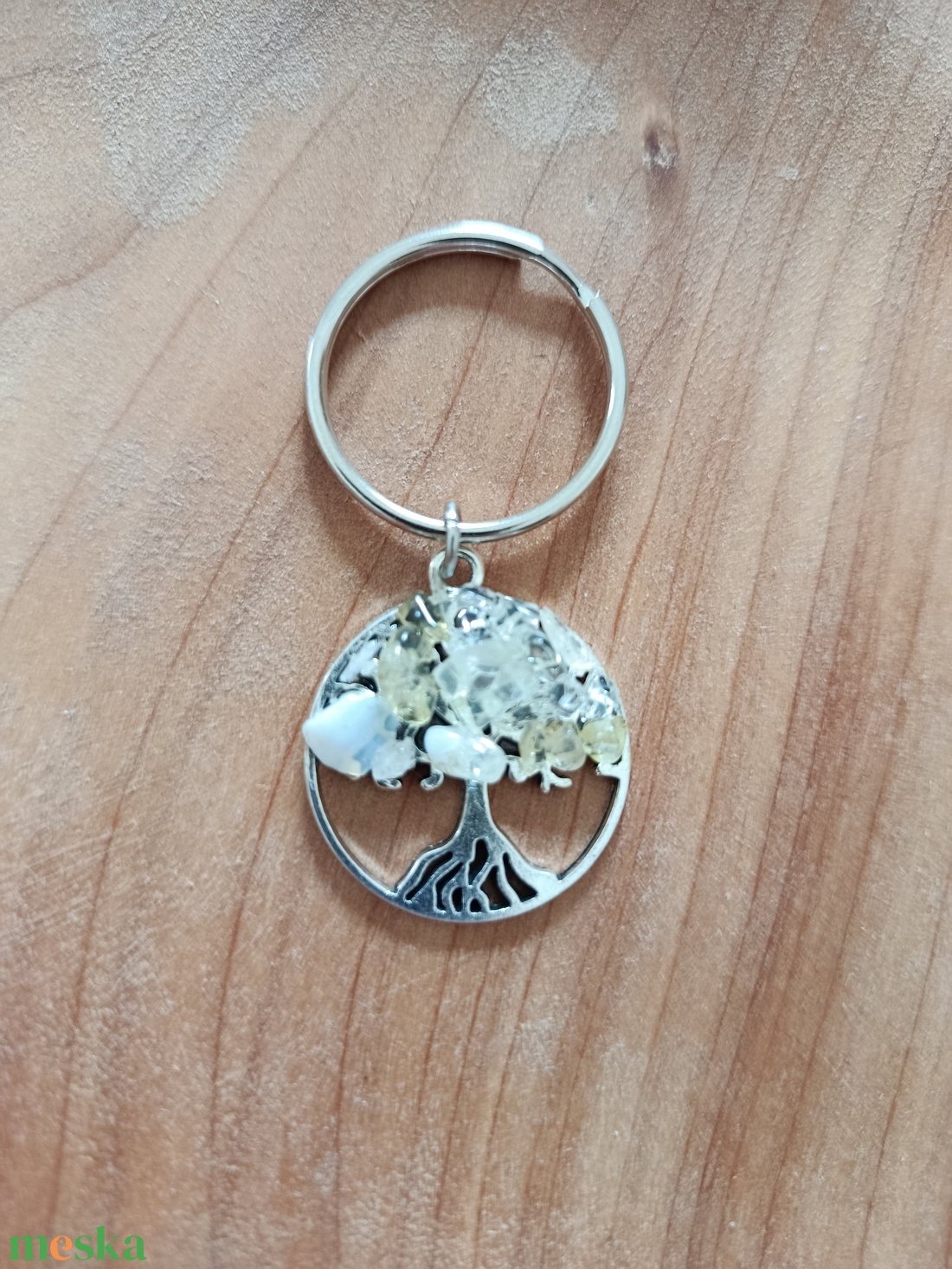 Kulcstartó életfa kvarc kristály ásvánnyal  - táska & tok - kulcstartó & táskadísz - kulcstartó - Meska.hu