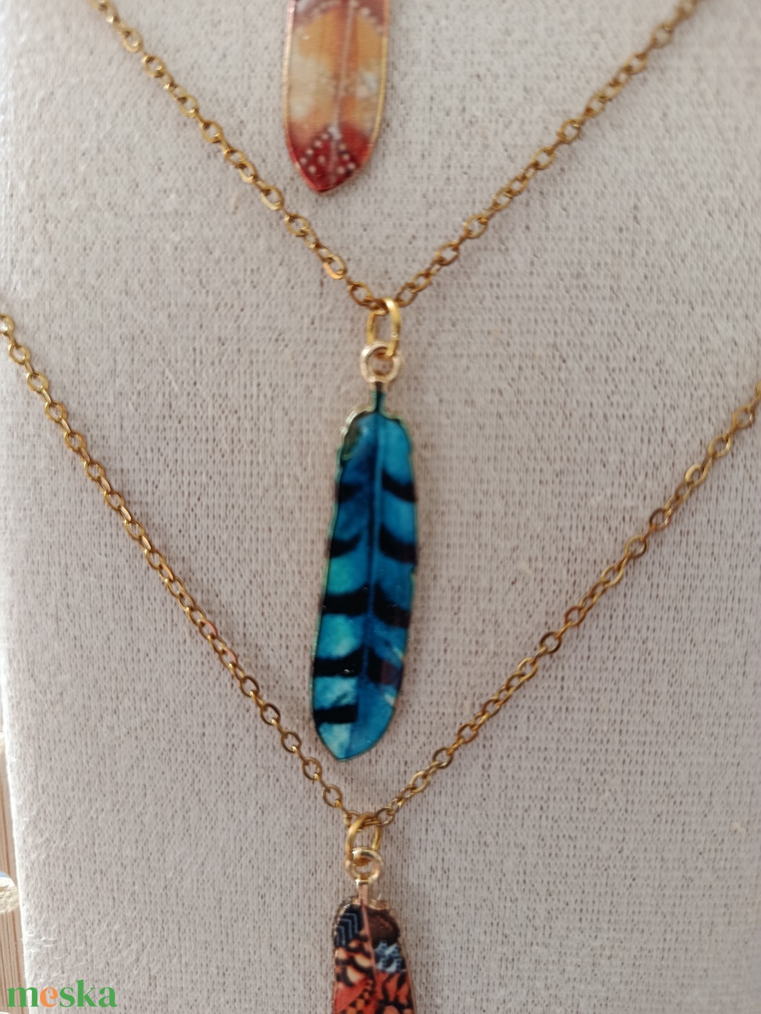  Orvosi acél lánc toll charmmal  - ékszer - nyaklánc - medál - Meska.hu