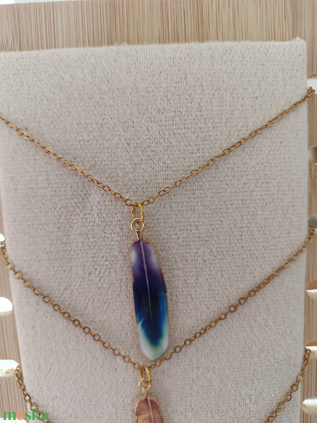  Orvosi acél lánc toll charmmal  - ékszer - nyaklánc - medál - Meska.hu