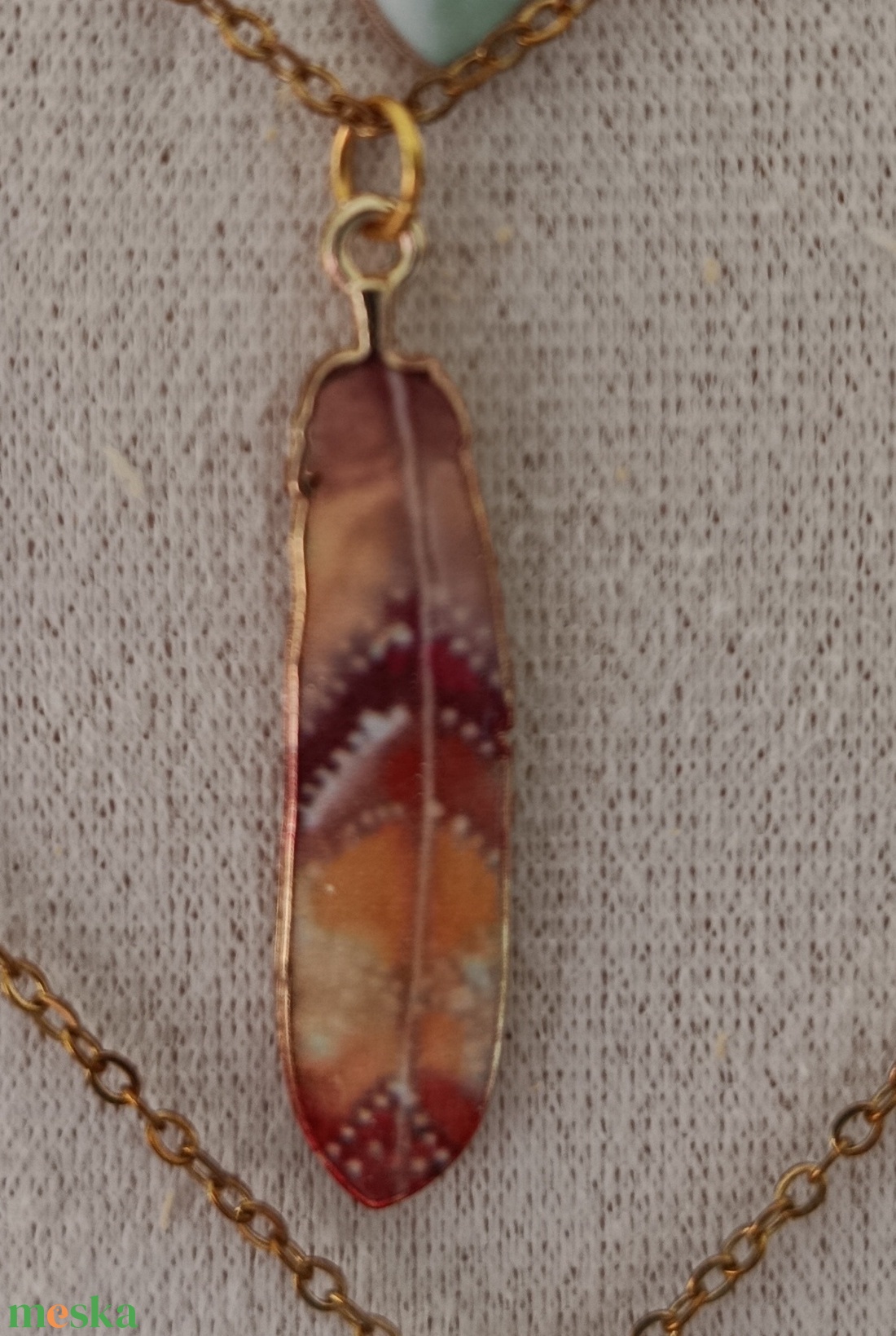  Orvosi acél lánc toll charmmal  - ékszer - nyaklánc - medál - Meska.hu